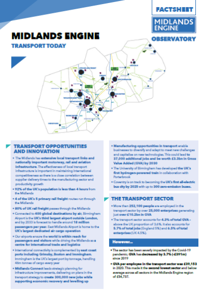 Transport Factsheet front cover